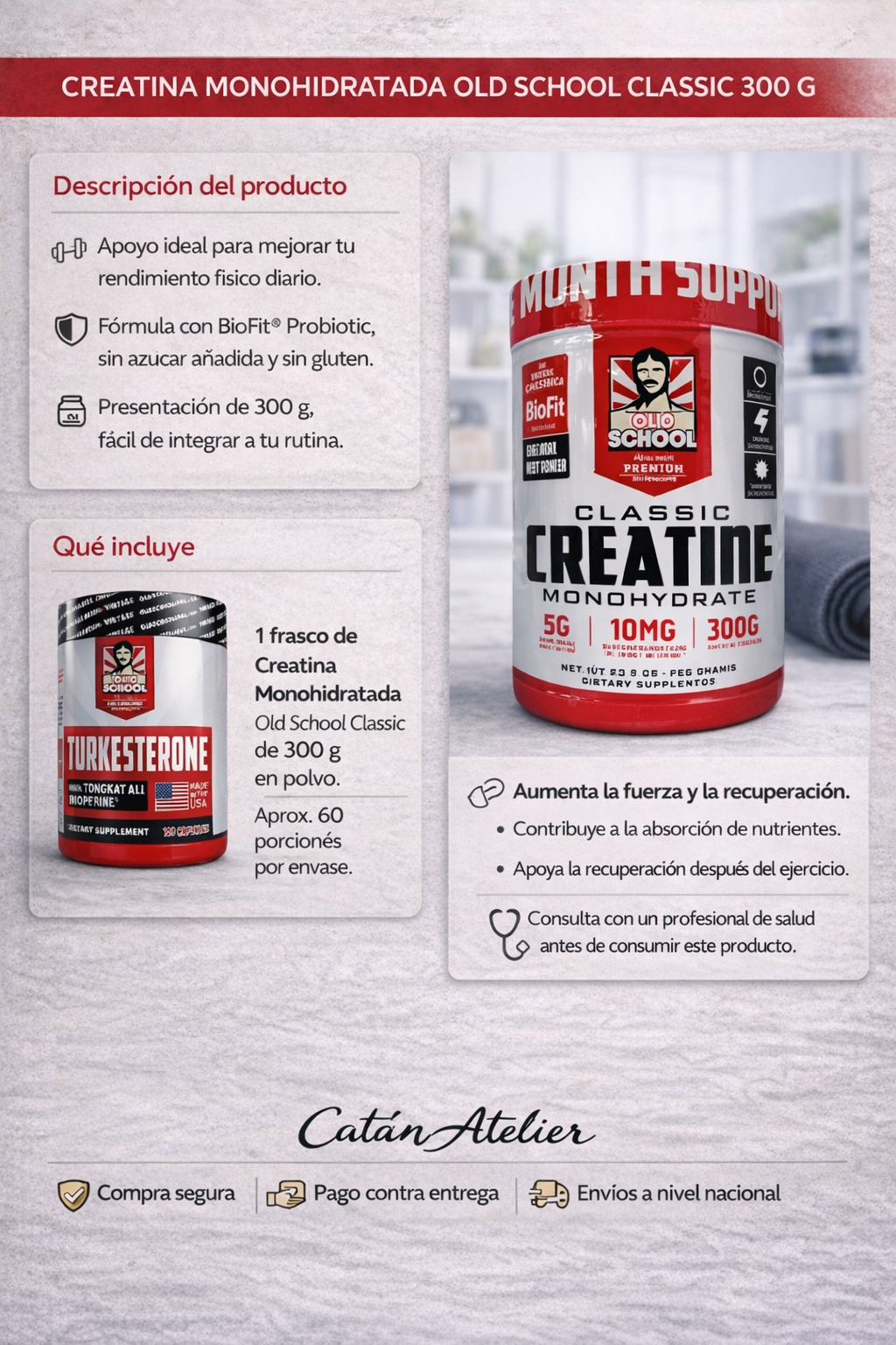 Creatina Monohidratada Old School Classic 300 g