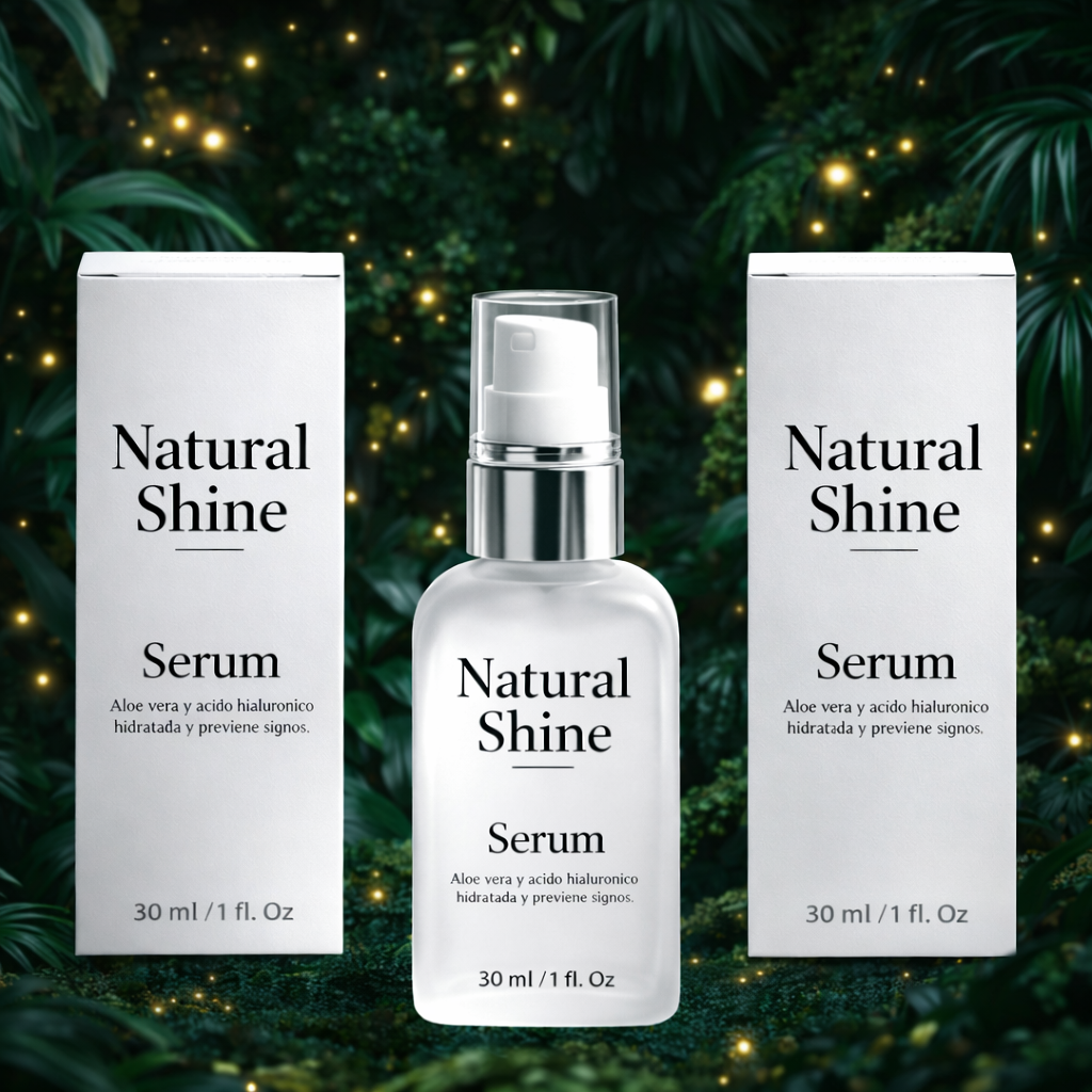 Serum Facial Natural Shine con Aloe Vera y Ácido Hialurónico
