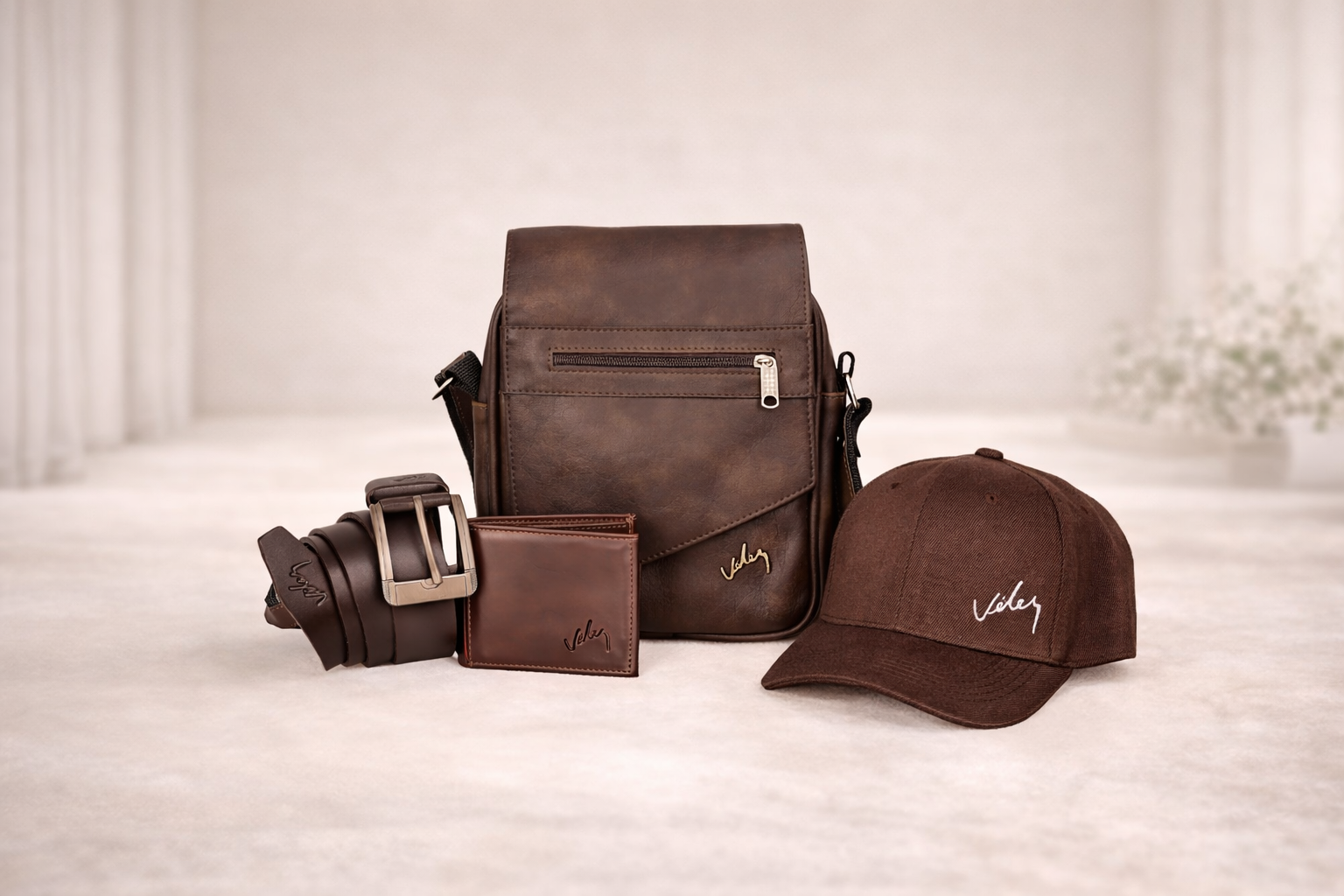 Kit símil Vélez x4 | Carriel tapa corta + Gorra + Correa + Billetera