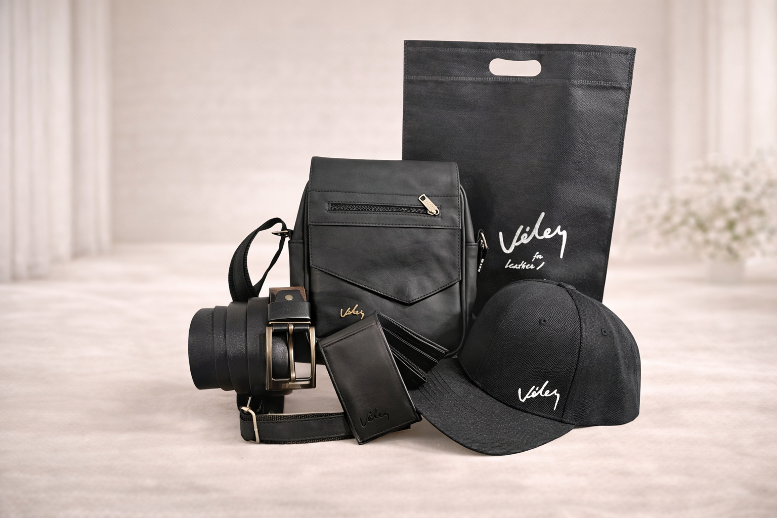 Kit símil Vélez x4 | Carriel tapa corta + Gorra + Correa + Billetera