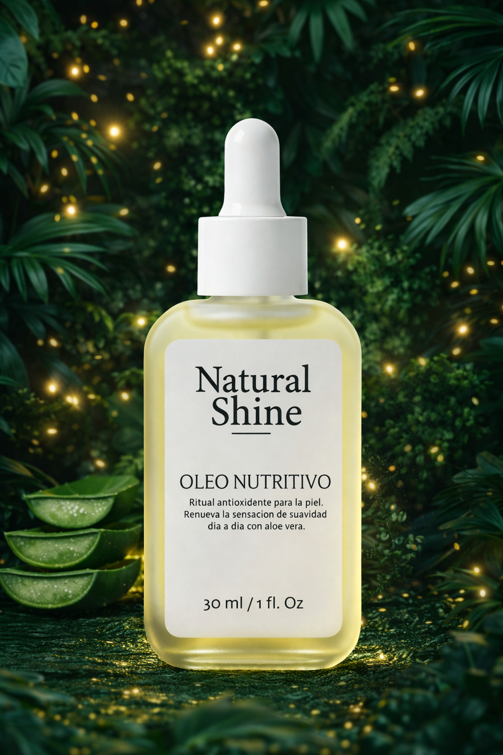Óleo Facial Aloe Vera Natural Shine 30 ml | Hidratación Facial
