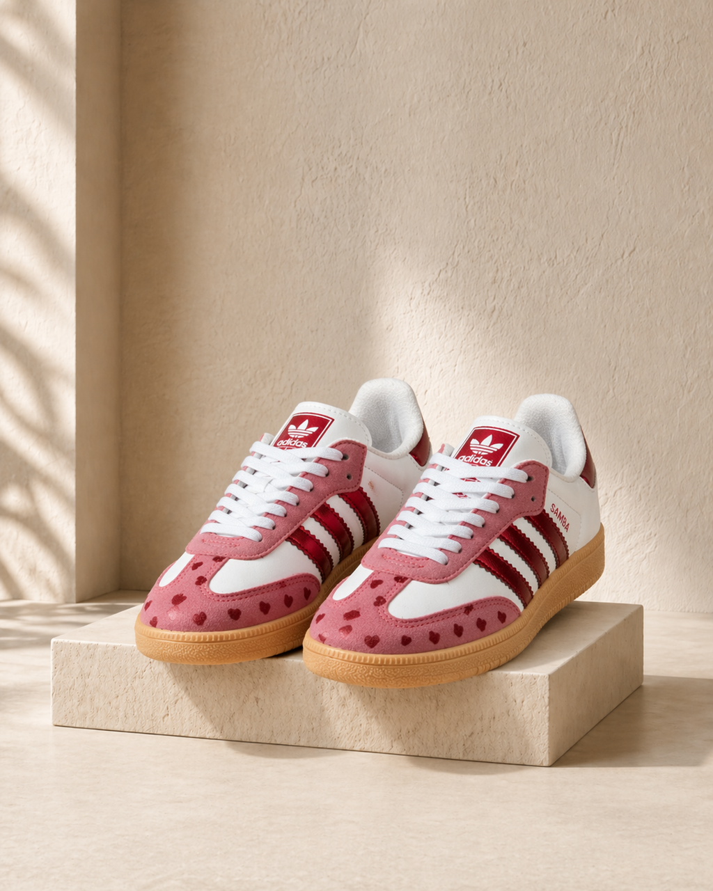 Tenis Urbanos Samba ADI Rojos con Corazones y Suela Alta