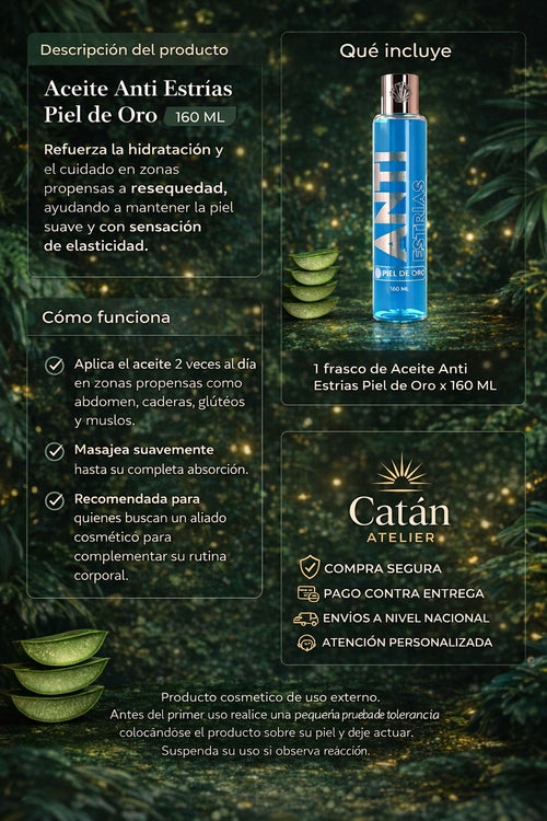 Aceite Anti Estrías Piel de Oro 160 ml